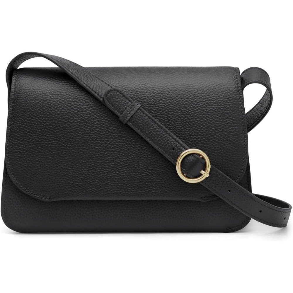 Leather Crossbody Bags for Women Trendy, Designer Ladies Shoulder Purses Black